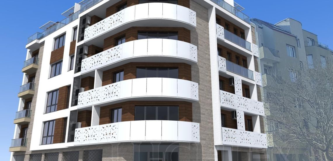 алуминиеви парапети по тераси с екстериорни HPL пана кв.Аспарухово гр.Варна